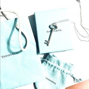 Tiffany & Co sterling silver key necklace